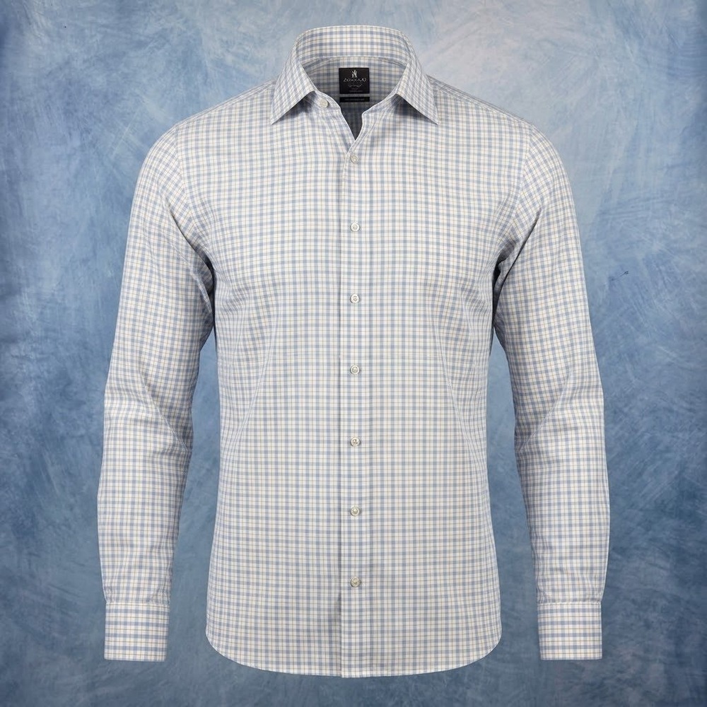 Johnnie-O Top Shelf Mens Blue White Plaid Cotton Button Down Shirt Large